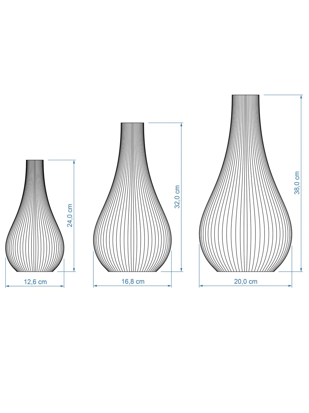 Set Vase Twist Maße