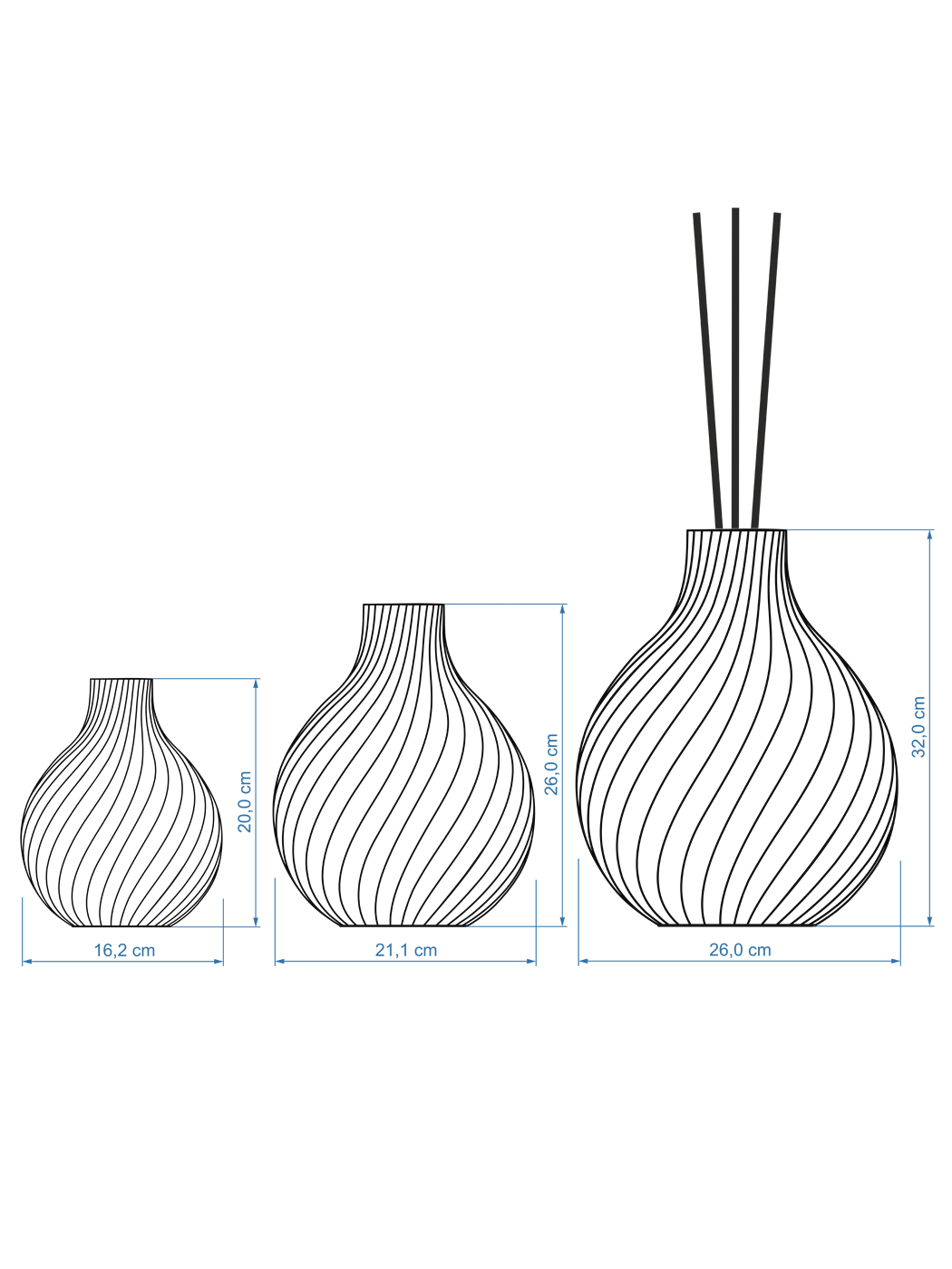 Sphere 3er Duftvase 32 cm