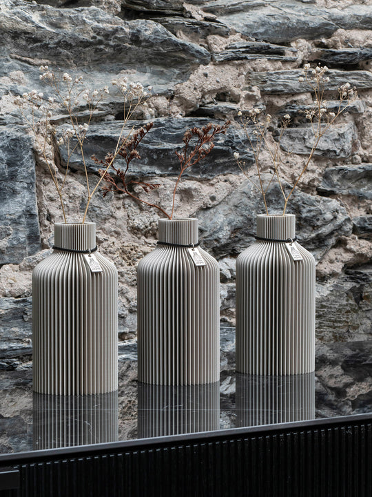 Tischvase Pure 3er Set in cozy greige