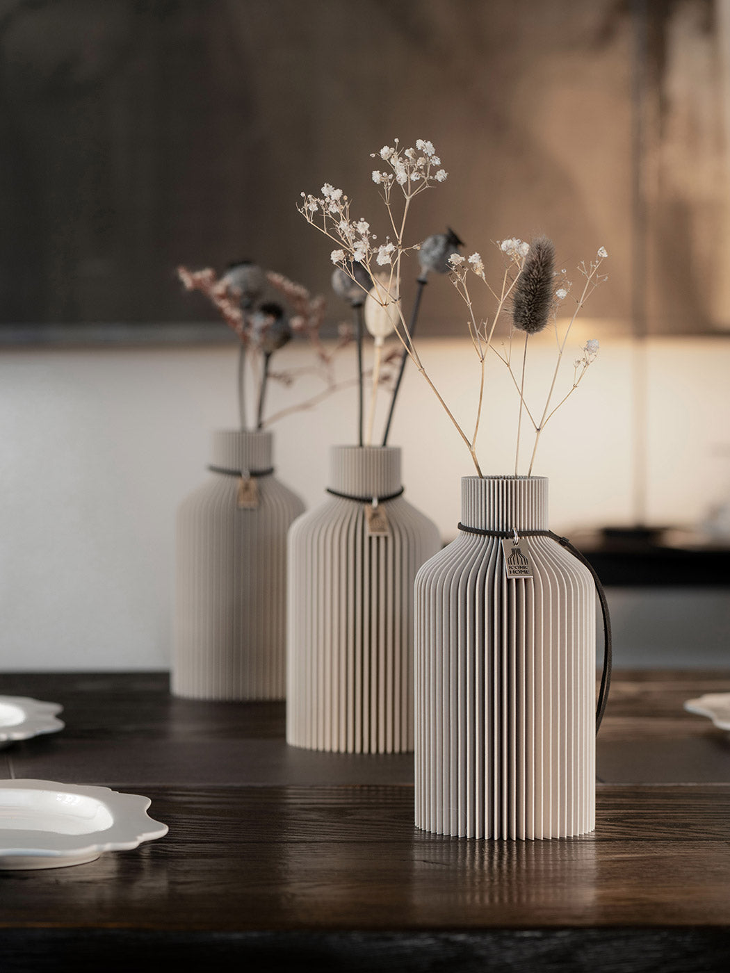 Tischvase Pure 3er Set Cozy Greige ICONIC HOME #mood