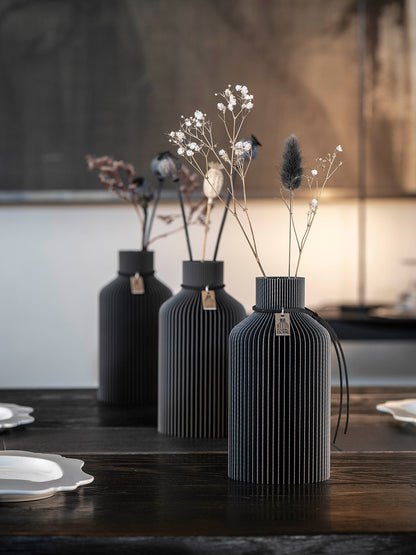 Tischvase Pure 3er Set Stormy Grey ICONIC HOME #mood