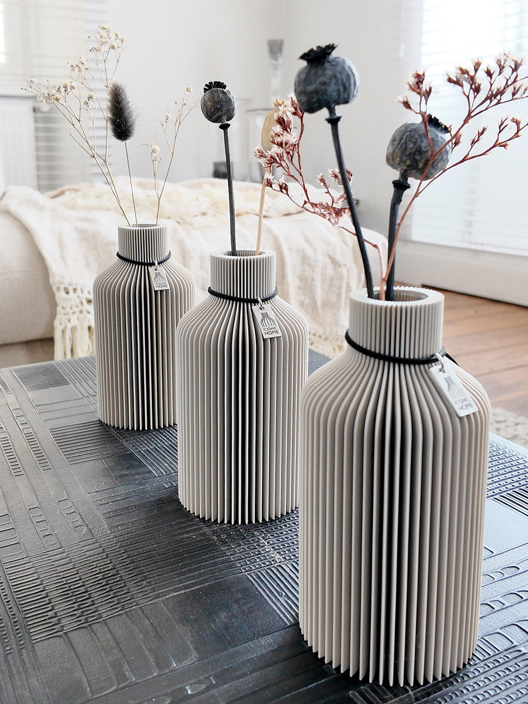 Tischvase Pure ICONIC HOME 3er Set Cozy Greige #mood