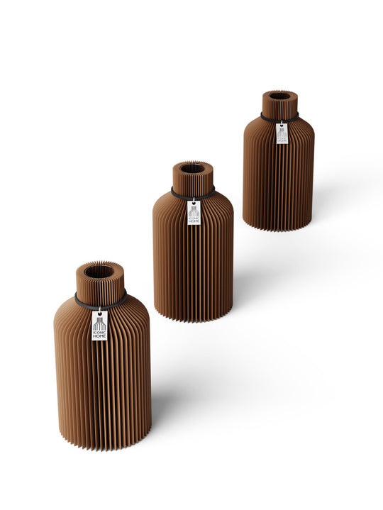 Tischvase Pure 3er Set in choco brown