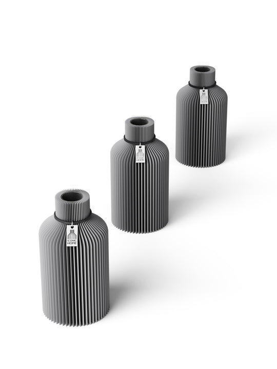 Tischvase Pure 3er Set in dreamy gray