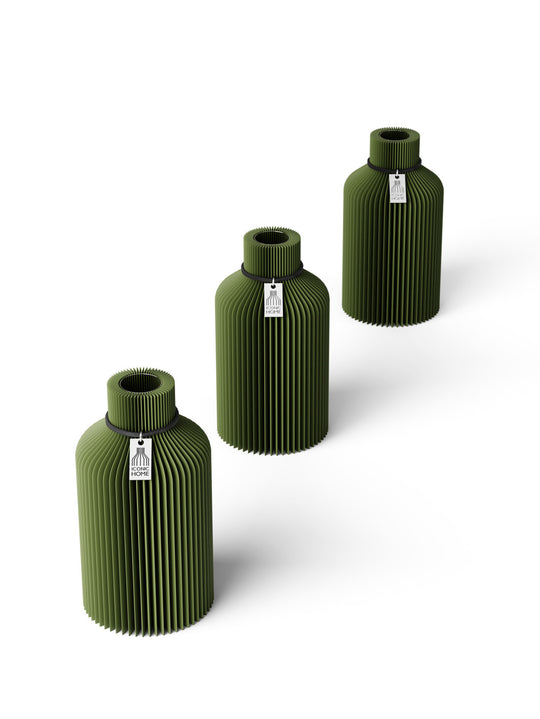 Tischvase Pure 3er Set in moss green
