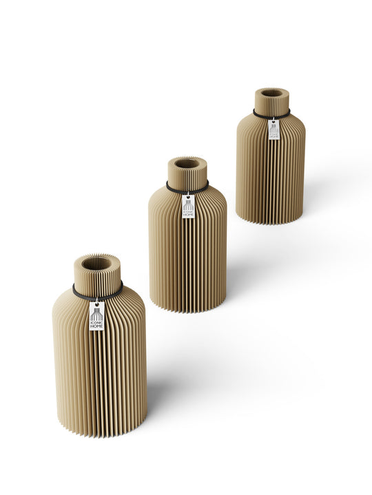 Tischvase Pure 3er Set in natural oak