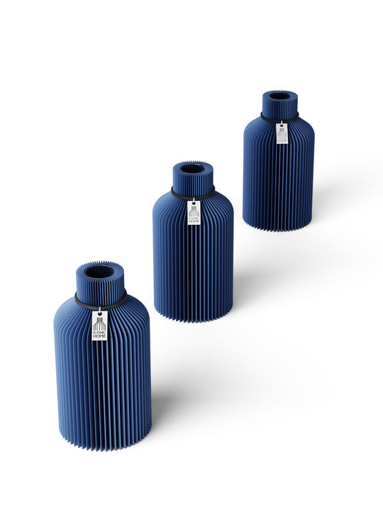 Tischvase Pure 3er Set in sea blue