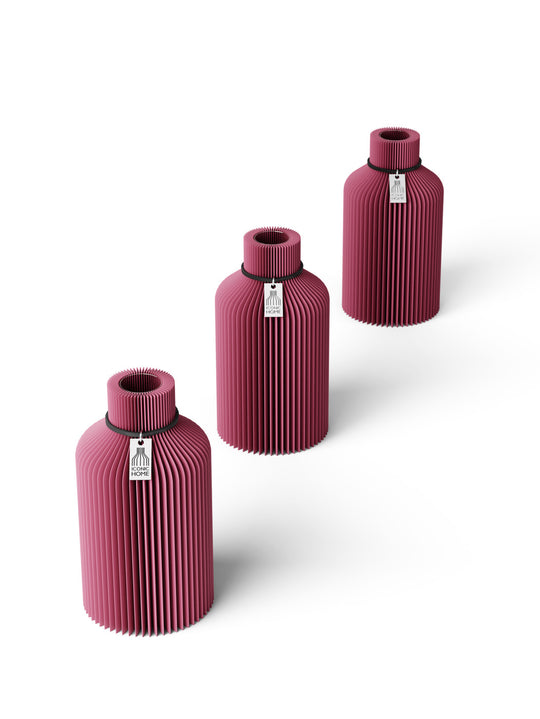 Tischvase Pure 3er Set in soft berry