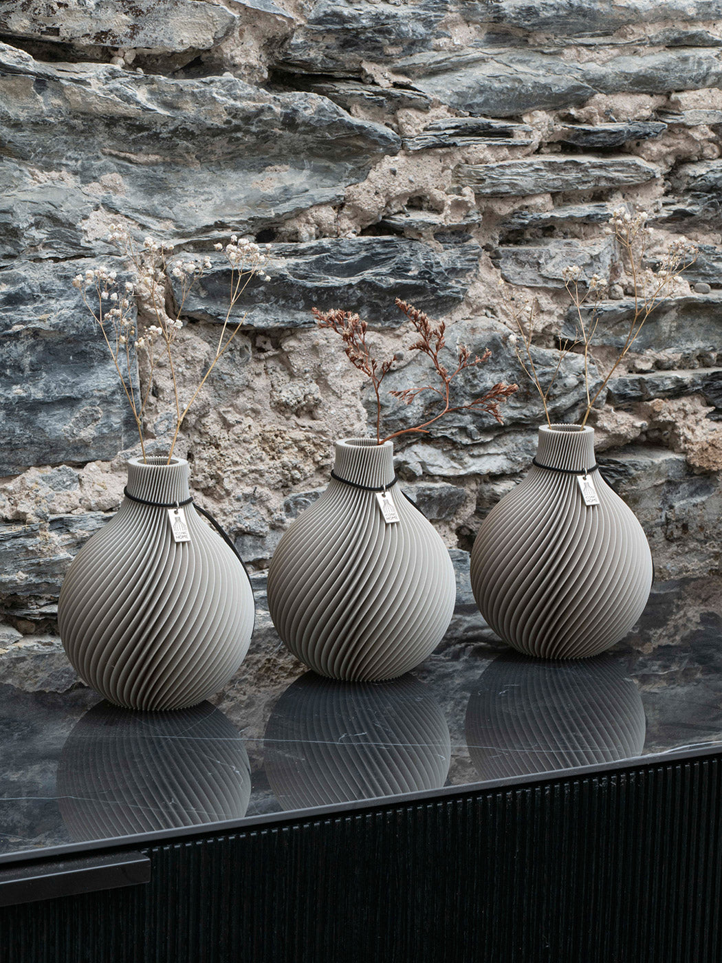 Tischvase Sphere 3er Set Cozy Greige ICONIC HOME #mood
