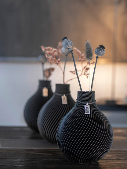 Tischvase Sphere 3er Set Stormy Grey ICONIC HOME #mood