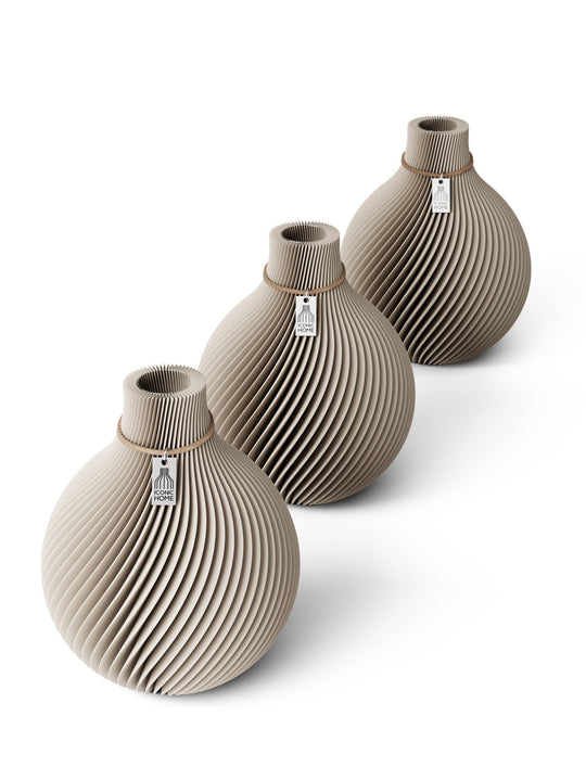 Table vase Sphere set of 3 in cozy greige