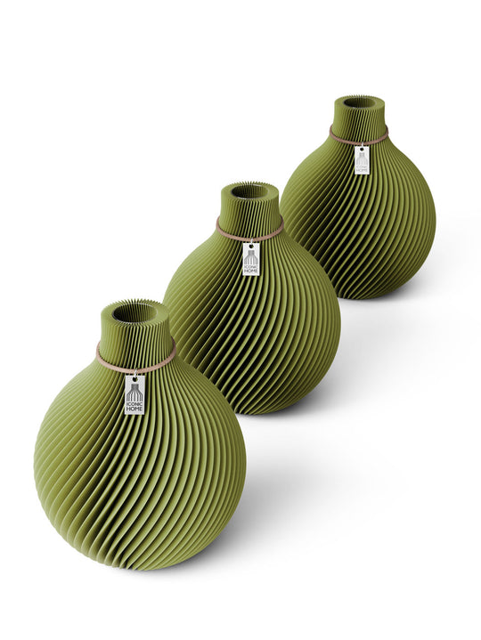 Table vase Sphere set of 3 in matcha green