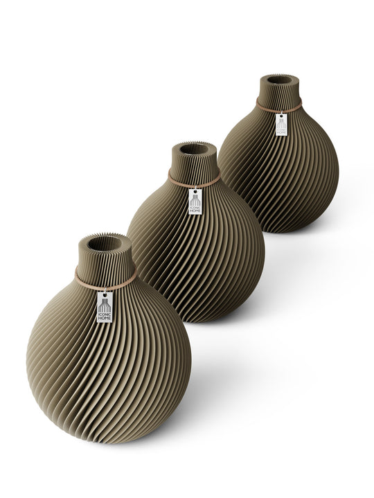 Table vase Sphere set of 3 in mystic mud