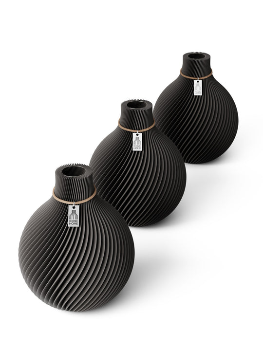 Table vase Sphere set of 3 in stormy gray