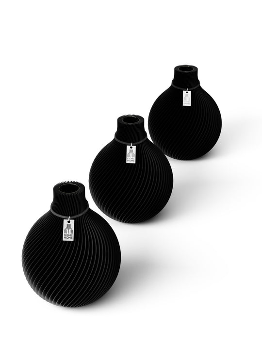 Vase de table Sphere - set de 3 vases in deep black