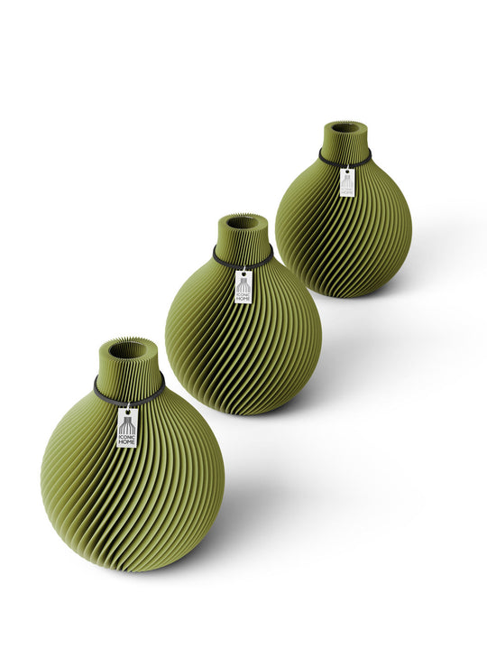 Vase de table Sphere - set de 3 vases in matcha green