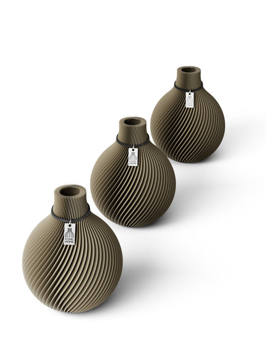 Vase de table Sphere - set de 3 vases in mystic mud