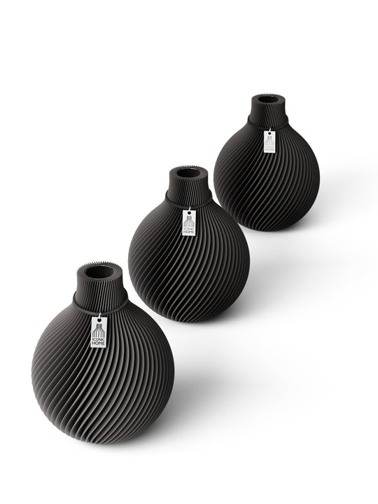 Vase de table Sphere - set de 3 vases in stormy gray