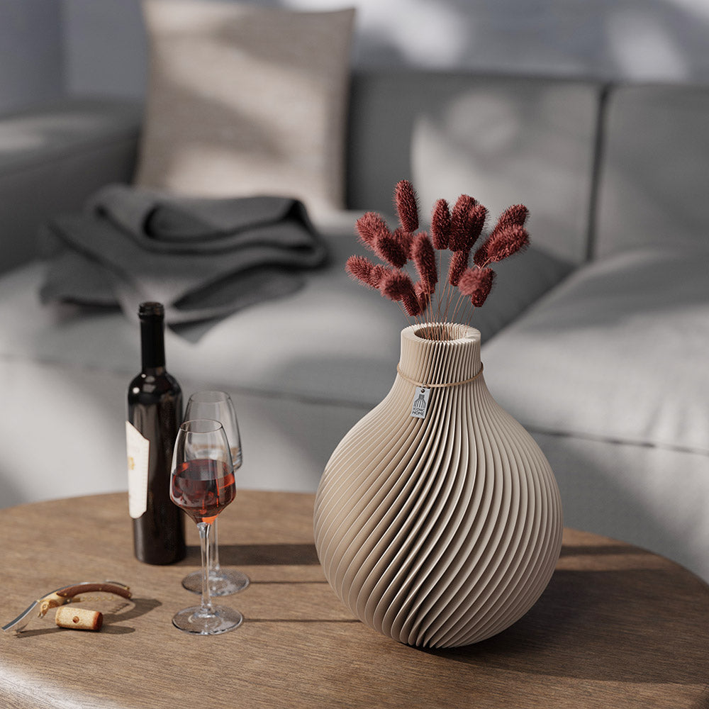 Vase für den Herbst: Sphere Vase mit Trockenblumen