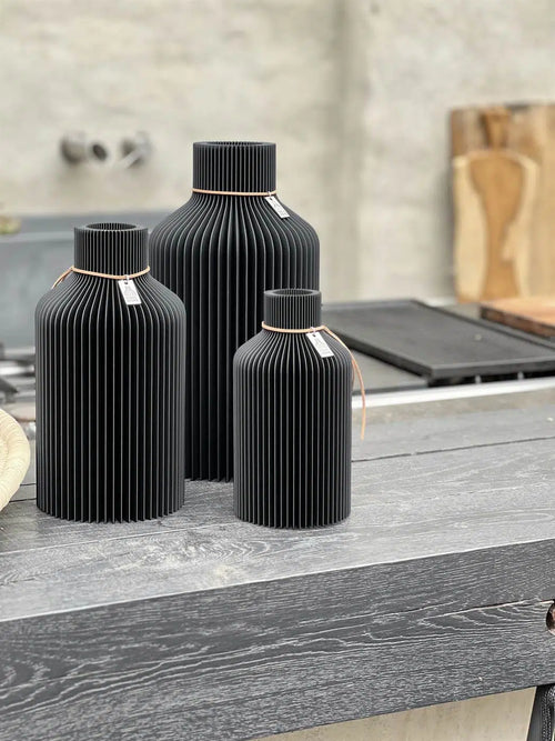 Vase Pure Black ICONIC HOME Set Schwarz