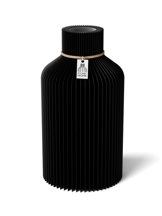 Vase Pure Deep Black 22 cm ICONIC HOME Naturfarbenes Band