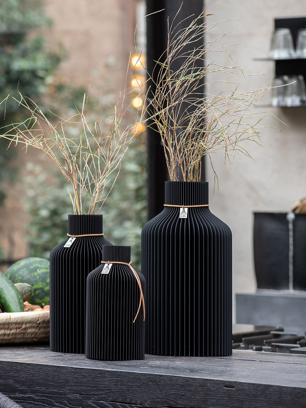 ICONIC HOME Vase Pure 3er Set in Deep Black #mood