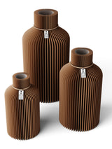 3 Vasen Set Pure Choco Brown ICONIC HOME Naturfarbenes Band