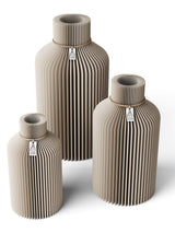 3 Vasen Set Pure Cozy Greige ICONIC HOME Naturfarbenes Band