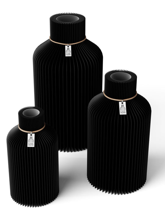 Vase Pure 3er Set in deep black