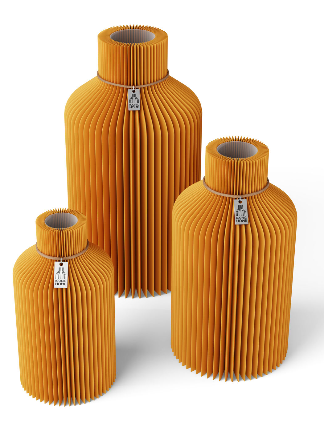 Vase Pure Set aus 3 Vasen Golden Sunrise ICONIC HOME