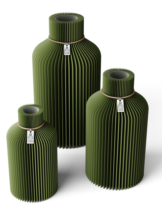 Vase Pure 3er Set in moss green