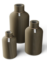 3 Vasen Set Pure Mystic Mud ICONIC HOME Naturfarbenes Band