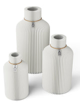 3 Vasen Set Pure Pure White ICONIC HOME Naturfarbenes Band
