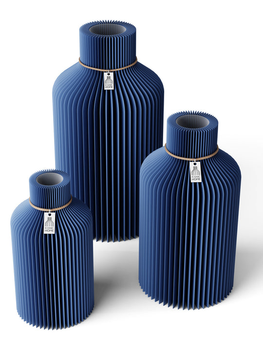 Vase Pure 3er Set in sea blue