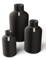 3 Vasen Set Pure Stormy Gray ICONIC HOME Naturfarbenes Band