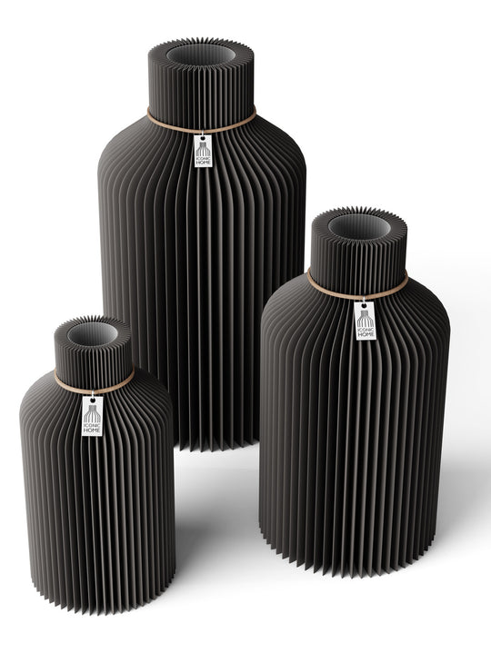 Vase Pure 3er Set in stormy gray