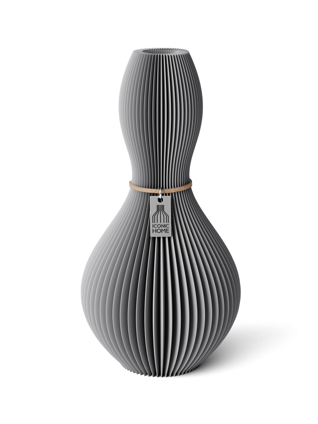 Vase Shape Dreamy Gray 24 cm ICONIC HOME Naturfarbenes Band