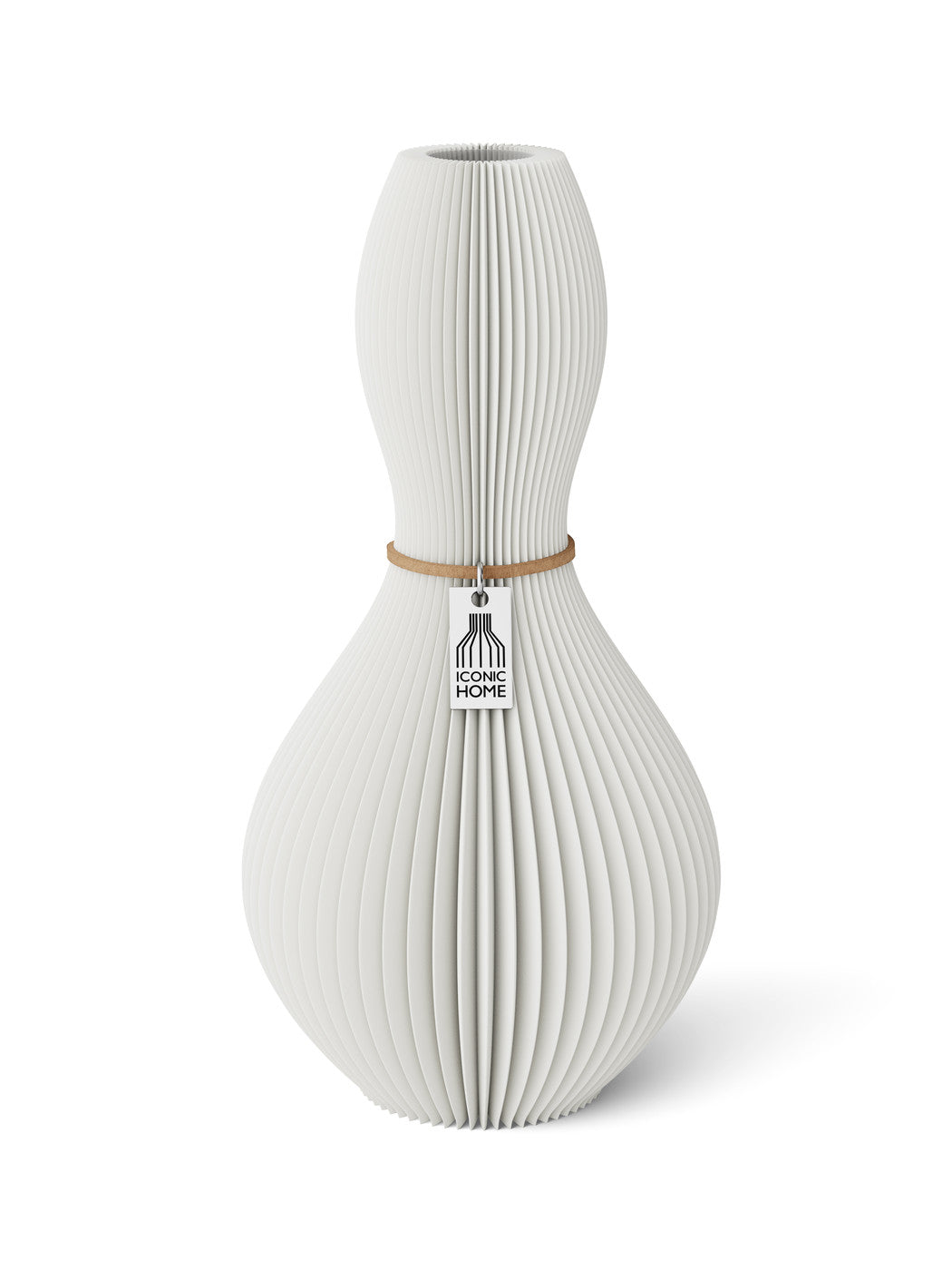Vase Shape Pure White 24 cm ICONIC HOME Naturfarbenes Band