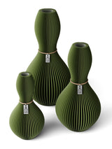 3 Vasen Set Shape Moss Green ICONIC HOME Naturfarbenes Band
