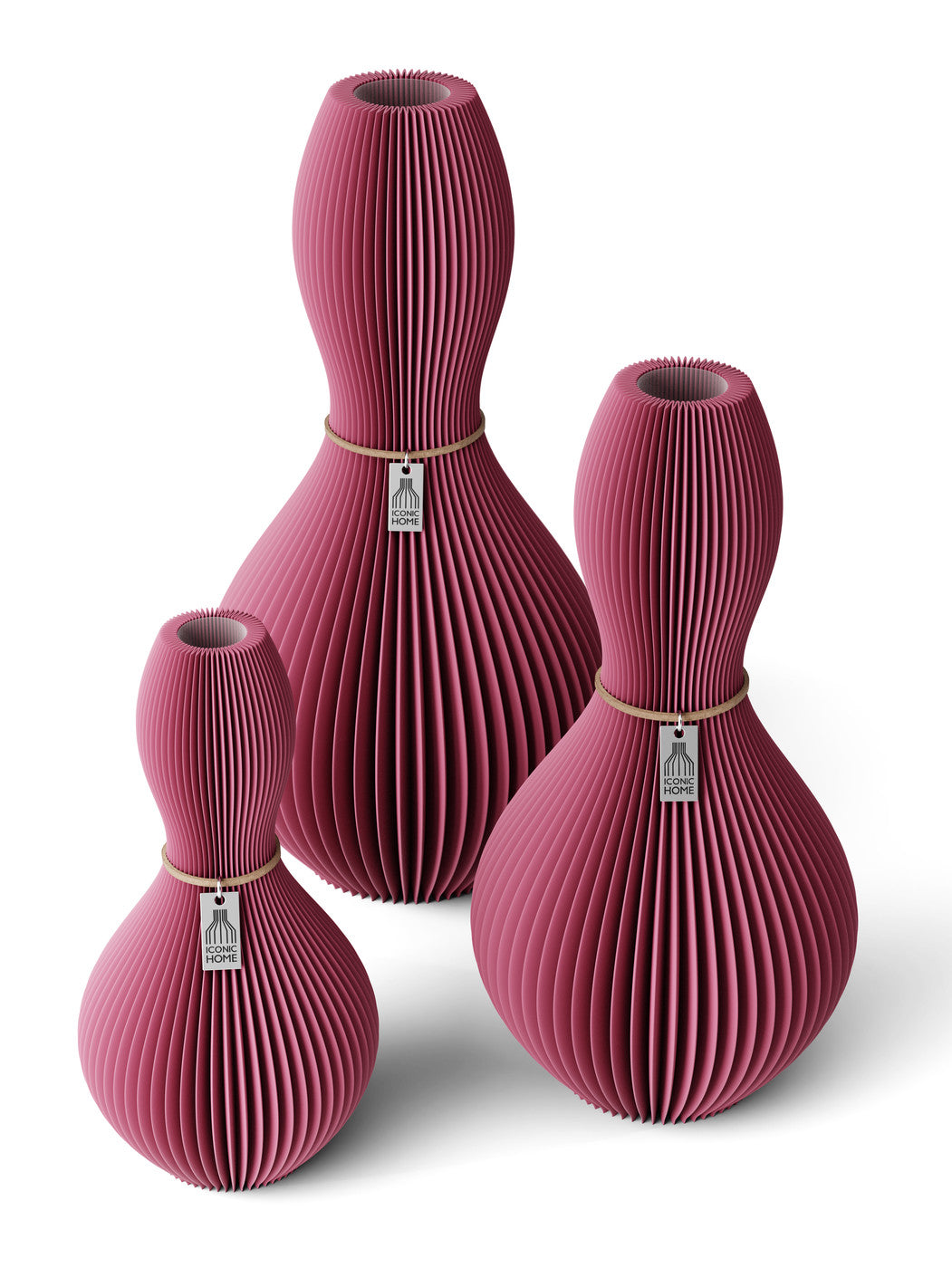 Vase Shape Set 3 Vasen Soft Berry ICONIC HOME