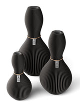 3 Vasen Set Shape Stormy Gray ICONIC HOME Naturfarbenes Band
