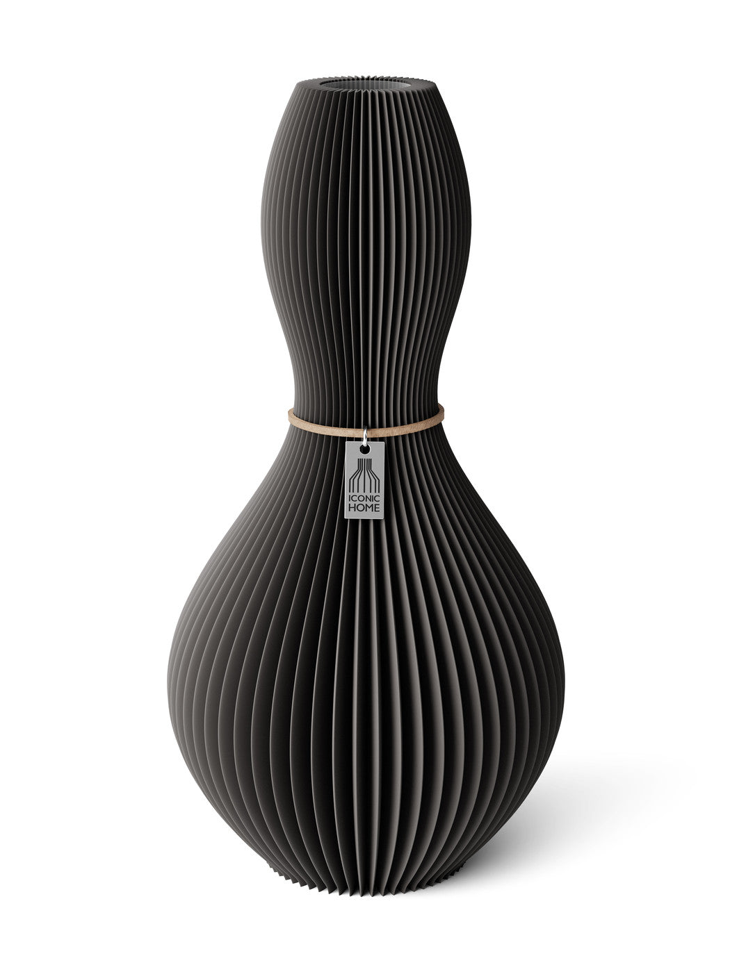 Vase Shape Stormy Gray 32 cm ICONIC HOME Naturfarbenes Band
