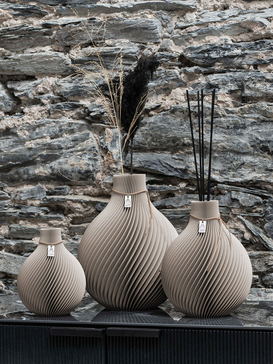 Vase Sphere Set of 3 incl. medium fragrance vase in cozy greige