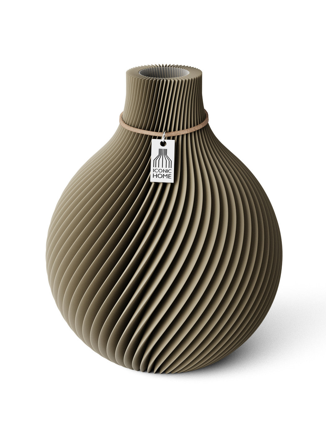 Vase Sphere Mystic Mud 20 cm ICONIC HOME Naturfarbenes Band