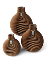 3 Vasen Set Sphere Choco Brown ICONIC HOME Naturfarbenes Band