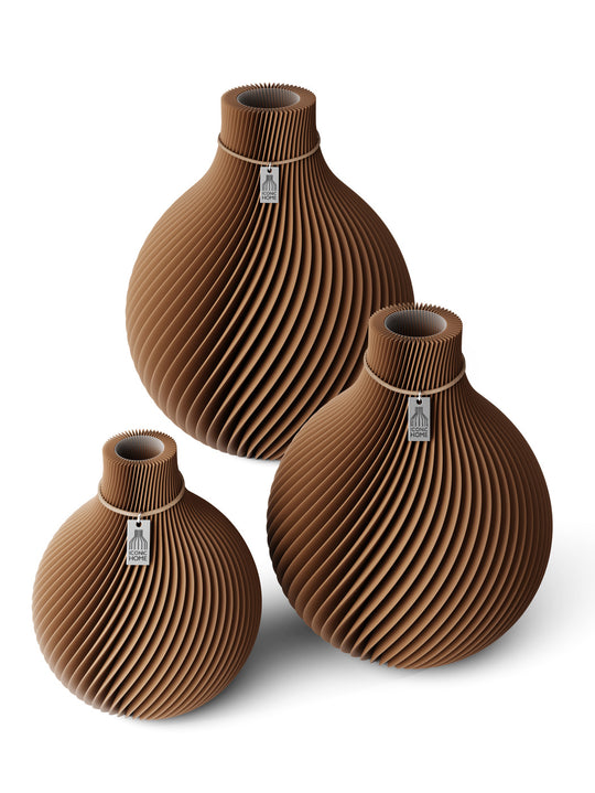 Vase Sphere 3er Set in choco brown