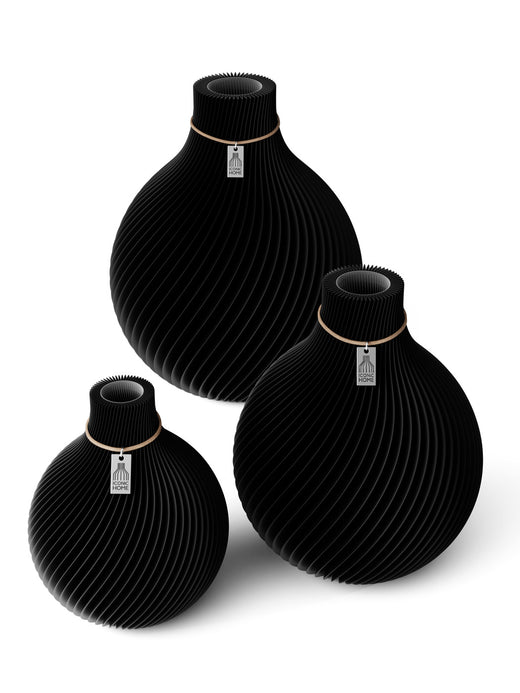 3er Set in deep black