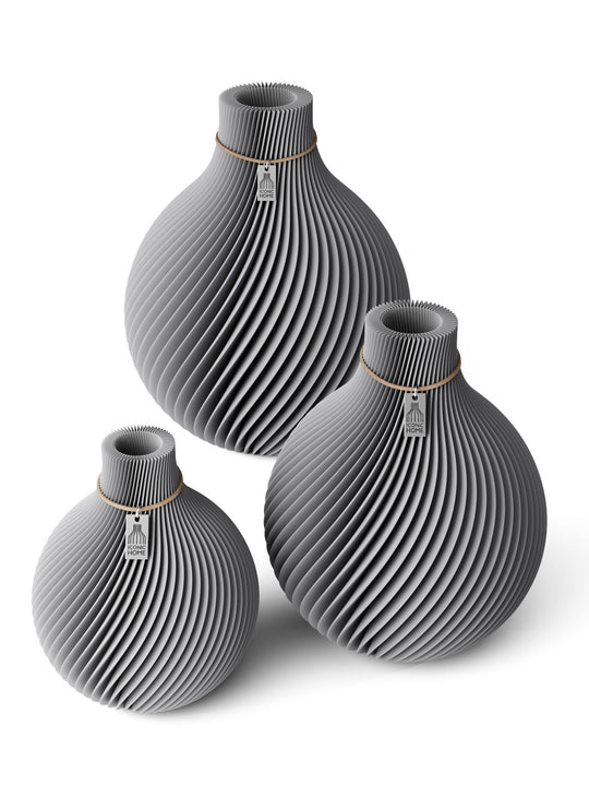 Vase Sphere 3er Set in dreamy gray