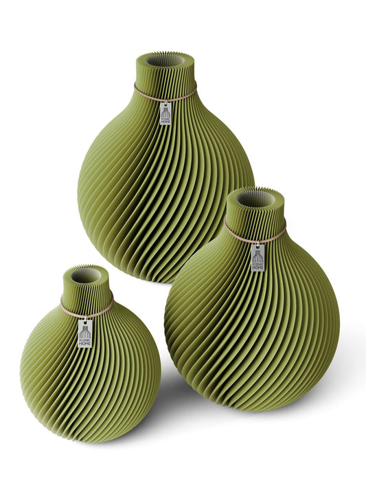 ICONIC HOME Vase Sphere Set aus 3 Vasen in Matcha Green