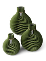 3 Vasen Set Sphere Moss Green ICONIC HOME Naturfarbenes Band